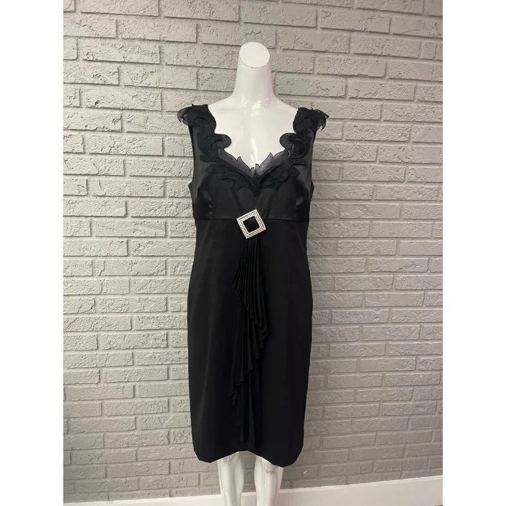 Anthony Studio BlackβSleeveless Embellished Midi Shift Dress Sizeβ12